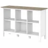 Bush Furniture Bookcases<Mayfield 30"H 3-Shelf Cube Bookcase, Pure White/Shiplap Gray (MAB145GW2-03)