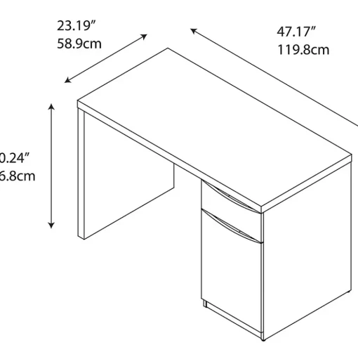 Bush Furniture Computer Desks<Montrese 48"W Computer Desk, Pure White (MY72117-03)