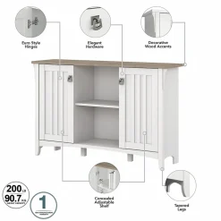 Bush Furniture Storage Cabinets<Salinas 29.96" Accent Storage Cabinet with 3 Shelves, (SAS147G2W-03)
