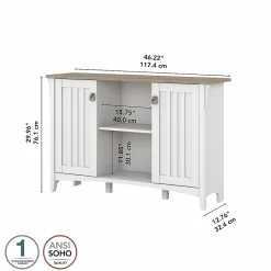 Bush Furniture Storage Cabinets<Salinas 29.96" Accent Storage Cabinet with 3 Shelves, (SAS147G2W-03)