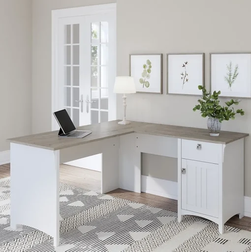 Bush Furniture Computer Desks<Salinas 60" L-Shaped Desk, (SAD160G2W-03)