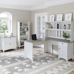 Bush Furniture Computer Desks<Salinas 60" L-Shaped Desk, (SAD160G2W-03)