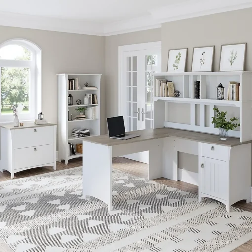 Bush Furniture Computer Desks<Salinas 60" L-Shaped Desk, (SAD160G2W-03)