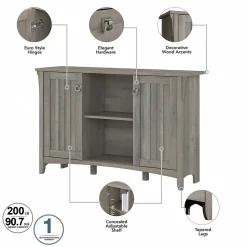 Bush Furniture Storage Cabinets<Salinas 68.11" Storage Set with Hall Tree, Shoe Bench and Accent Cabinet, 5 Shelves, (SAL008DG)