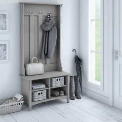 Bush Furniture Storage Cabinets<Salinas Hall Tree with Storage Bench, (SAL001CG)