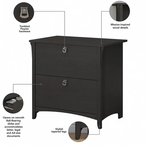 Bush Furniture File Cabinets<Salinas Lateral File Cabinet, (SAF132VB-03)