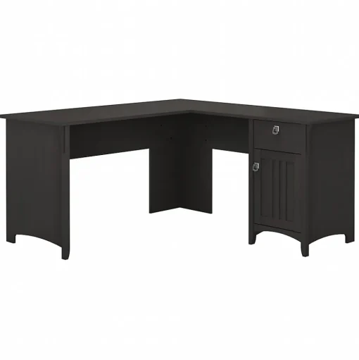 Bush Furniture Office Desks<Salinas 60"W L Shaped Desk with Storage, (SAD160VB-03)