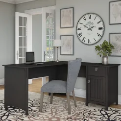 Bush Furniture Office Desks<Salinas 60"W L Shaped Desk with Storage, (SAD160VB-03)