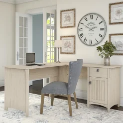 Bush Furniture Computer Desks<Salinas 60"W L Shaped Desk with Storage, (SAD160AW-03)