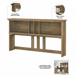 Bush Furniture L-Desks<Salinas 60"W L Shaped Desk with Hutch, Lateral File Cabinet and 5 Shelf Bookcase, (SAL007RCP)