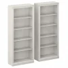 Bush Furniture Bookcases<Saratoga 72"H 5-Shelf Bookcase with Adjustable Shelves, Linen White Oak Laminate, 2/Set (SAR008LW)