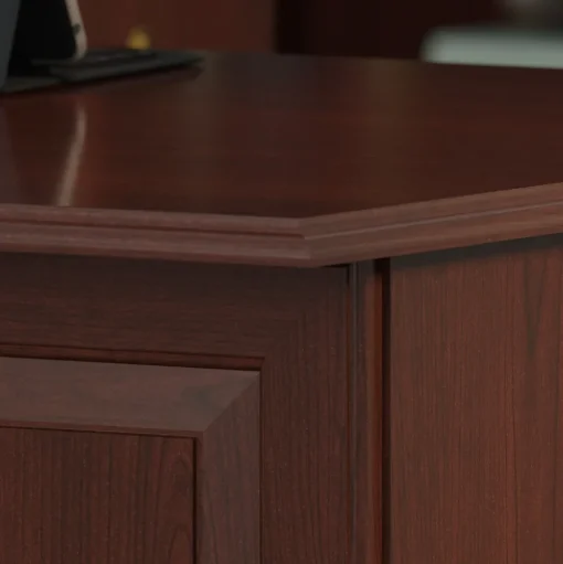 Bush Furniture Corner Desks<Saratoga 66"W L Shaped Computer Desk with Drawers, Harvest Cherry (EX45670-03K)