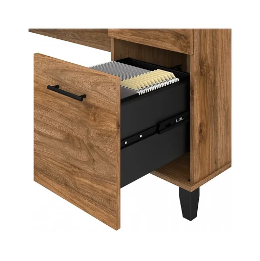 Bush Furniture Computer Desks<Somerset 60" Computer Desk with Lateral File Cabinet and 5-Shelf Bookcase, (SET013FW)
