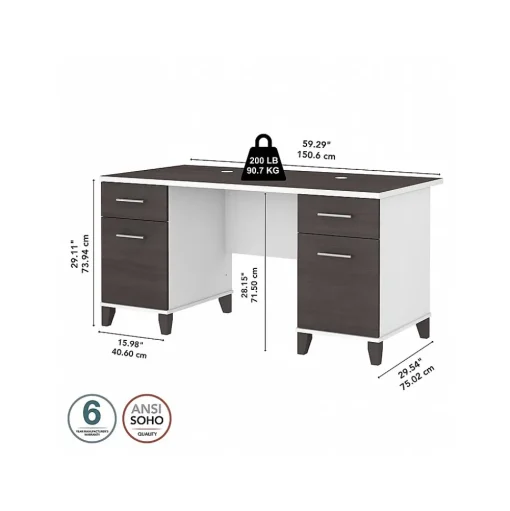 Bush Furniture Computer Desks<Somerset 60" Computer Desk, (WC81028K)