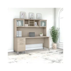 Bush Furniture Computer Desks<Somerset 72" Computer Desk with Drawers and Hutch, (SET018SO)