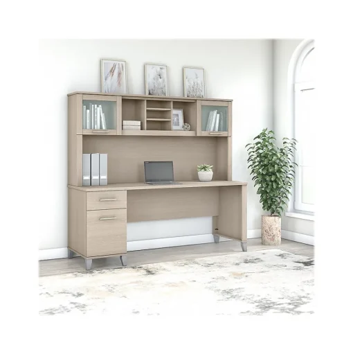 Bush Furniture Computer Desks<Somerset 72" Computer Desk with Drawers and Hutch, (SET018SO)