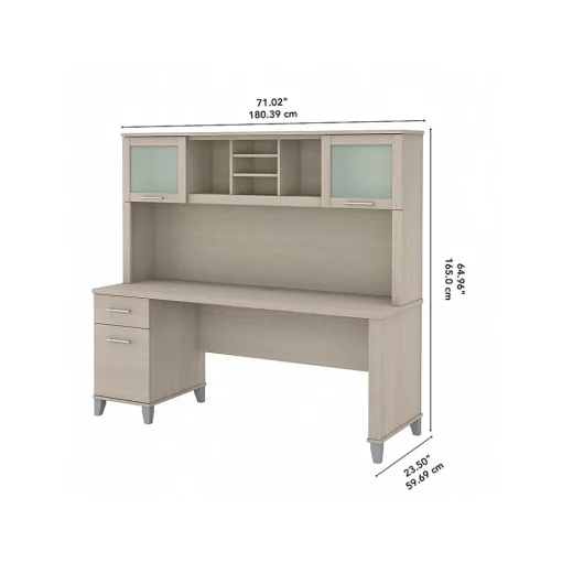 Bush Furniture Computer Desks<Somerset 72" Computer Desk with Drawers and Hutch, (SET018SO)