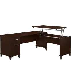 Bush Furniture L-Desks<Somerset 72"W 3 Position Sit to Stand L Shaped Desk, (SET014MR)