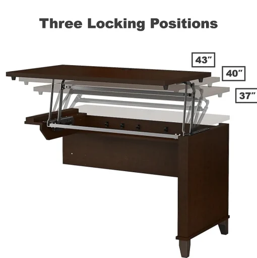 Bush Furniture L-Desks<Somerset 72"W 3 Position Sit to Stand L Shaped Desk, (SET014MR)