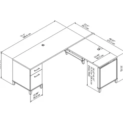 Bush Furniture L-Desks<Somerset 72"W 3 Position Sit to Stand L Shaped Desk, (SET014MR)