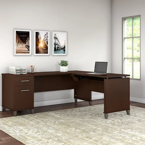 Bush Furniture L-Desks<Somerset 72"W 3 Position Sit to Stand L Shaped Desk, (SET014MR)