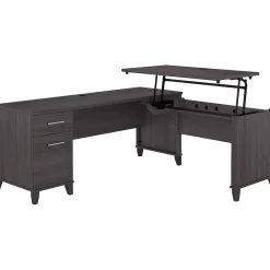 Bush Furniture Office Desks<Somerset 72"W 3 Position Sit to Stand L Shaped Desk, (SET014SG)