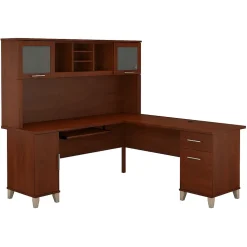 Bush Furniture Office Desks<Somerset 72"W L Shaped Desk with Hutch, (SET001HC)
