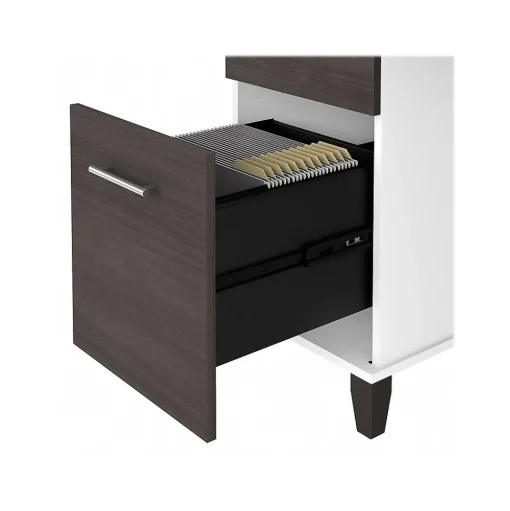 Bush Furniture Office Desks<Somerset 72"W Office Desk with Drawers and Hutch, (SET018SGWH)