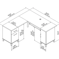 Bush Furniture Office Desks<Somerset 60"W L Shaped Desk with Storage, (WC81830K)
