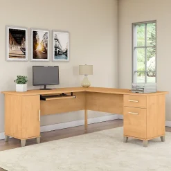 Bush Furniture Office Desks<Somerset 72"W L Shaped Desk with Storage, (WC81410K)