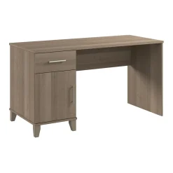 Bush Furniture Computer Desks<Somerset 54"W Office Desk with Drawer and Storage Cabinet, Ash Gray (WC81654)