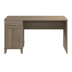 Bush Furniture Computer Desks<Somerset 54"W Office Desk with Drawer and Storage Cabinet, Ash Gray (WC81654)