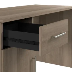 Bush Furniture Computer Desks<Somerset 54"W Office Desk with Drawer and Storage Cabinet, Ash Gray (WC81654)