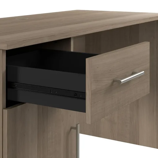 Bush Furniture Computer Desks<Somerset 54"W Office Desk with Drawer and Storage Cabinet, Ash Gray (WC81654)