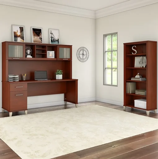 Bush Furniture Computer Desks<Somerset 72"W Office Desk with Drawers, (WC81772)