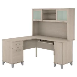 Bush Furniture Computer Desks<Somerset 60"W L Shaped Desk with Hutch, (SET002SO)