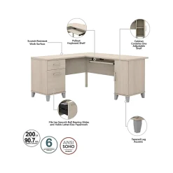 Bush Furniture Computer Desks<Somerset 60"W L Shaped Desk with Hutch, (SET002SO)