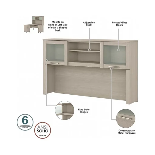 Bush Furniture Computer Desks<Somerset 60"W L Shaped Desk with Hutch, (SET002SO)