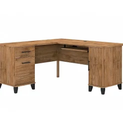 Bush Furniture Computer Desks<Somerset 60"W L Shaped Desk with Storage, (WC81330K)
