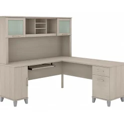 Bush Furniture Computer Desks<Somerset 72"W L Shaped Desk with Hutch, (SET001SO)