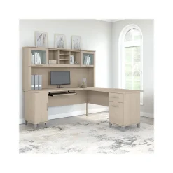 Bush Furniture Computer Desks<Somerset 72"W L Shaped Desk with Hutch, (SET001SO)