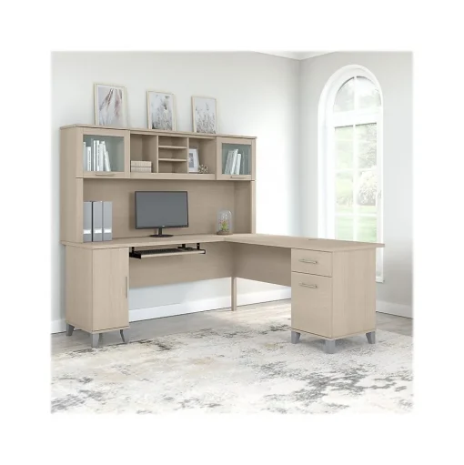 Bush Furniture Computer Desks<Somerset 72"W L Shaped Desk with Hutch, (SET001SO)