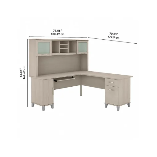 Bush Furniture Computer Desks<Somerset 72"W L Shaped Desk with Hutch, (SET001SO)