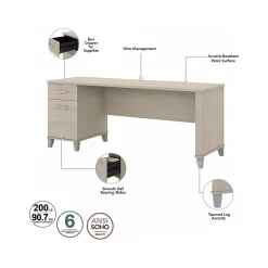 Bush Furniture Computer Desks<Somerset 72"W Office Desk with Drawers, (WC81172)