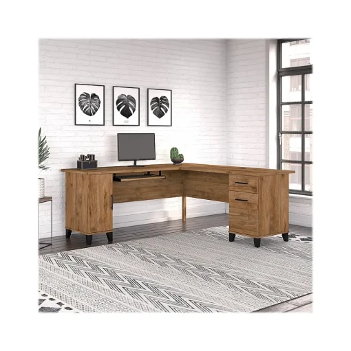 Bush Furniture Computer Desks<Somerset 72"W L Shaped Desk with Storage, (WC81310K)