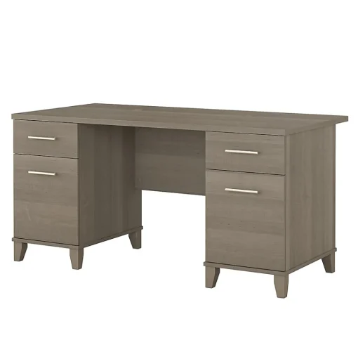 Bush Furniture Computer Desks<Somerset 60"W Office Desk with Drawers, (WC81628K)