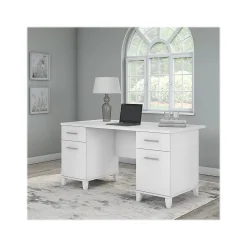 Bush Furniture Computer Desks<Somerset 60"W Office Desk with Drawers, (WC81928K)