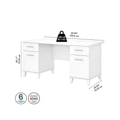 Bush Furniture Computer Desks<Somerset 60"W Office Desk with Drawers, (WC81928K)