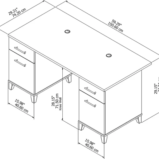 Bush Furniture Computer Desks<Somerset 60"W Desk, (WC81728)
