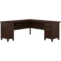 Bush Furniture L-Desks<Somerset 72"W L Shaped Desk with Storage, (WC81810K)